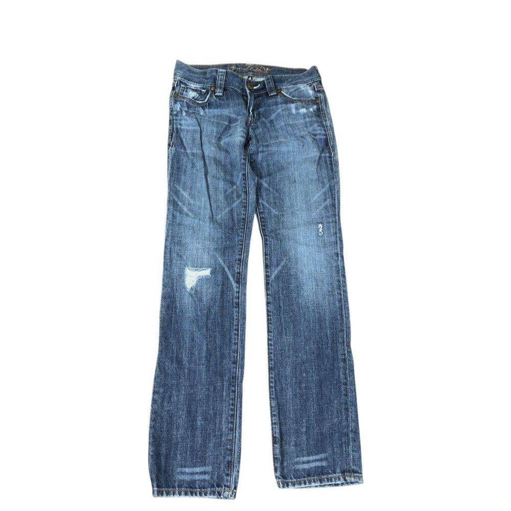 Old Navy Special Edition Low Waist Size 4 Distressed/Knee Hole Denim Jeans